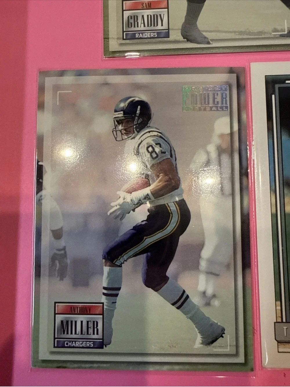 lot of five vintage football trading cards topps sam graddy, tony casillas, etc
